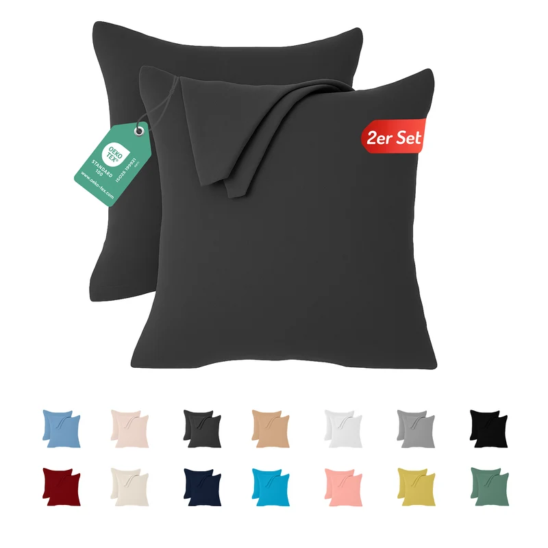 Livessa Anthrazit Kissenbezug (2er Set)