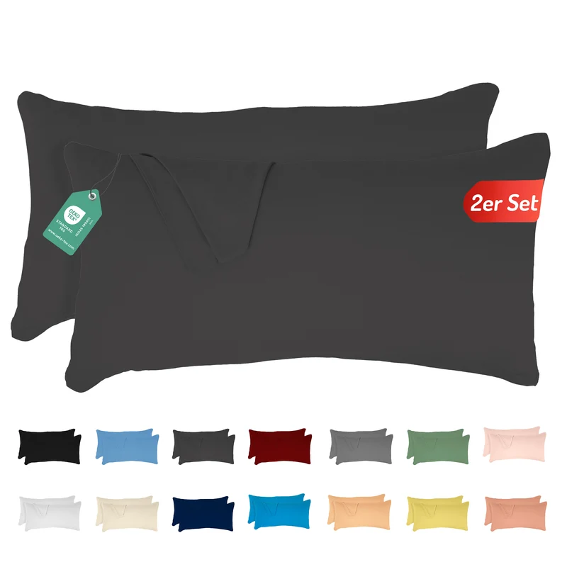 Livessa Anthrazit Kissenbezug (2er Set)