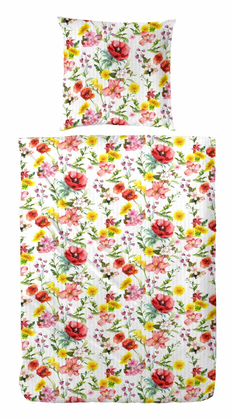 Hahn Baumwoll Seersucker Bettwäsche Floral