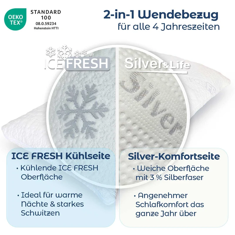 Gorilla Gesund Orthopädisches Nackenkissen Silver Neck Cool