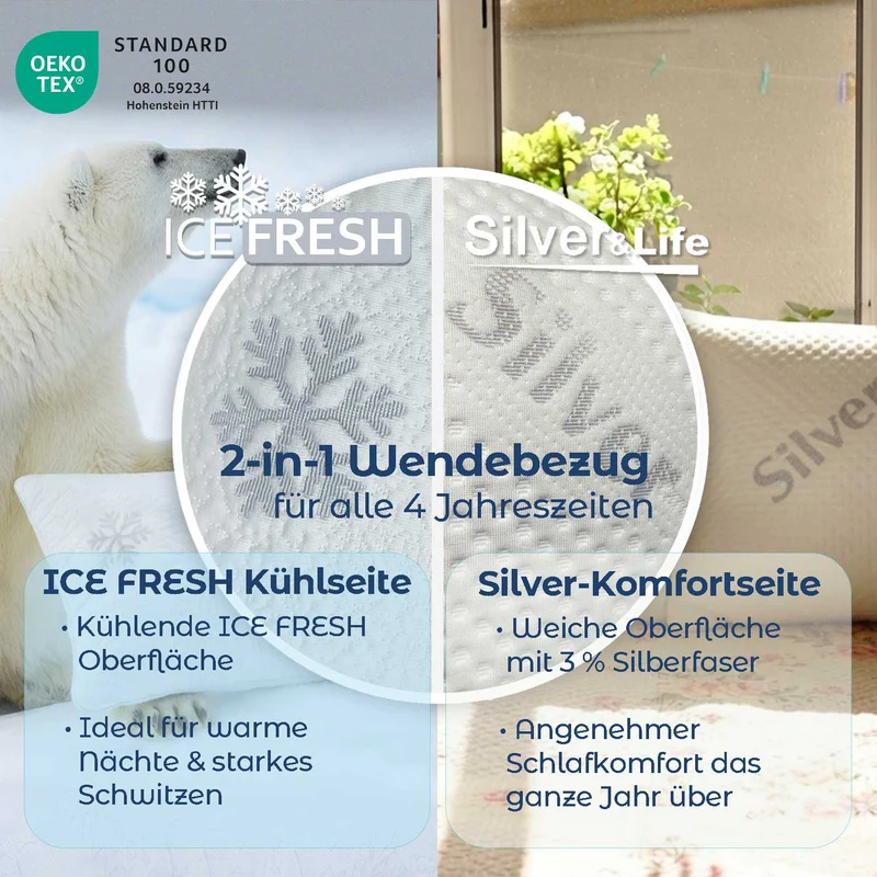 Gorilla Gesund Orthopädisches Nackenkissen Silver Neck Cool