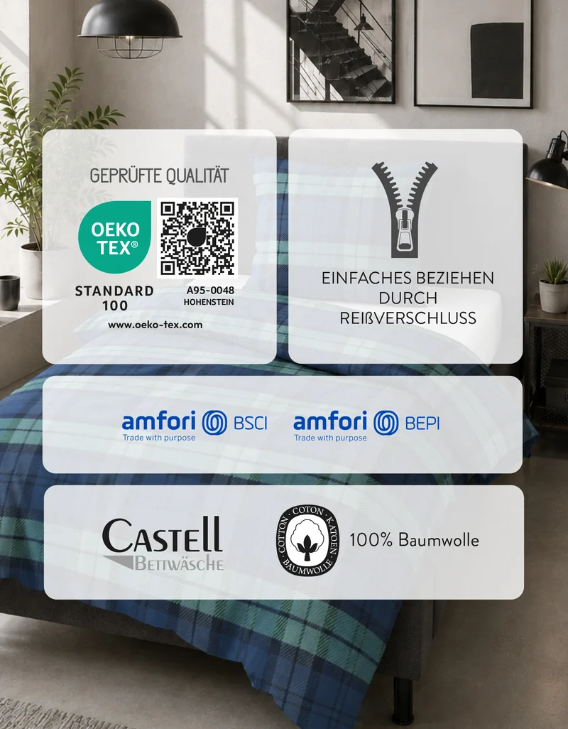 Castell Feinbiber Bettwäsche – Saphir (0030988)