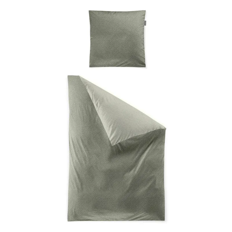 Irisette Biber Bettwäsche Meran 8487-30 Unifarben grün 135x200
