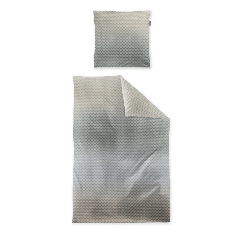 Irisette Biber Bettwäsche Meran 8684-30 geometrisch jade sand 135x200