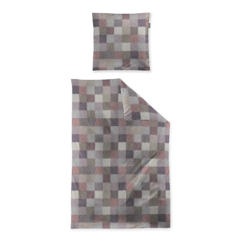 Irisette Biber Bettwäsche Meran 8714-60 kariert beere lila 135x200