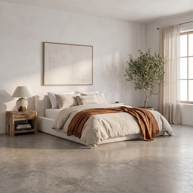 HappyBed Amour Cosy | Rib | Creme | Bed
