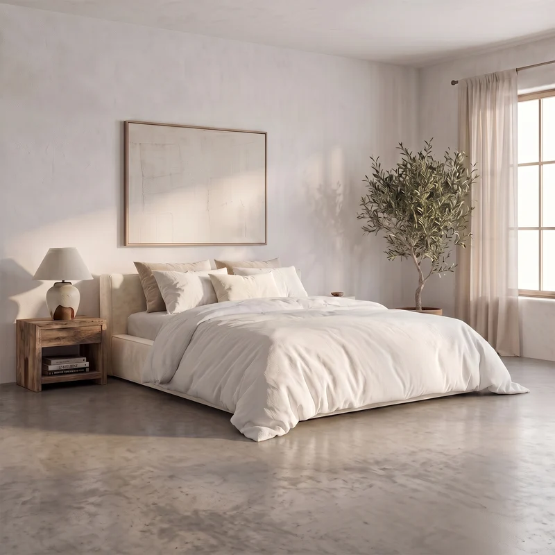 HappyBed Amour Tranquility | Velvet | Creme | Bed