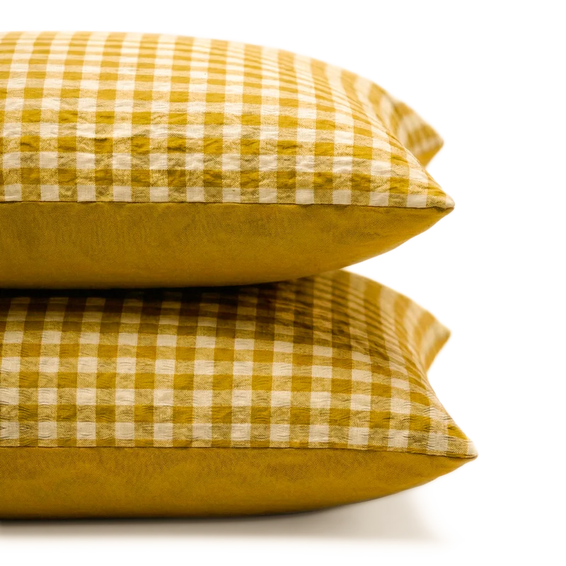 Kussenslopen | Seersucker | Ochre | Set van 2
