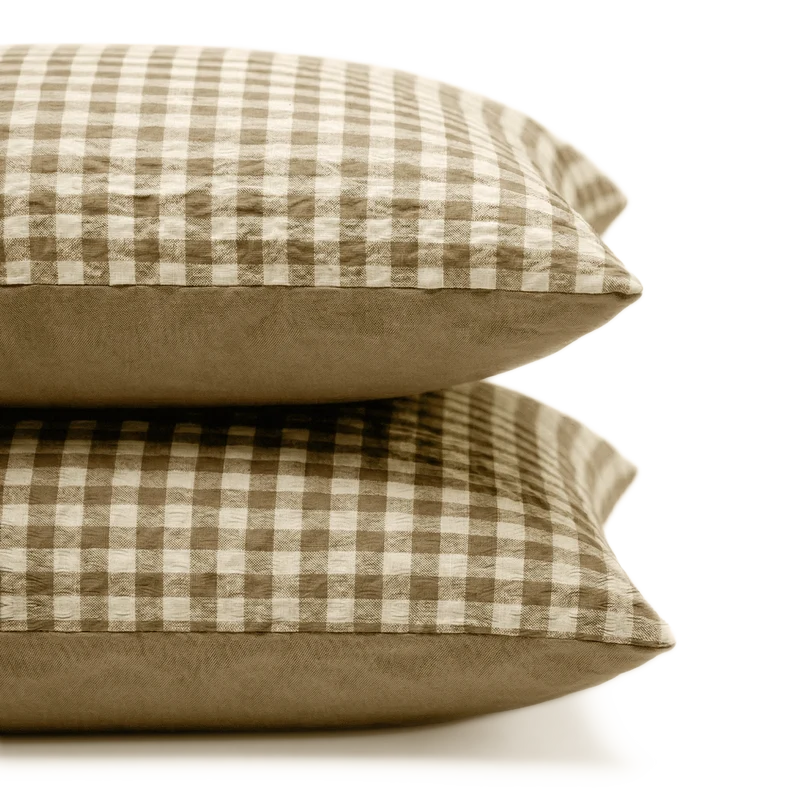 Kussenslopen | Seersucker | Mocha | Set van 2