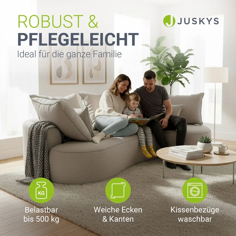 Sofa Tirano mit Ottomane & Dekokissen