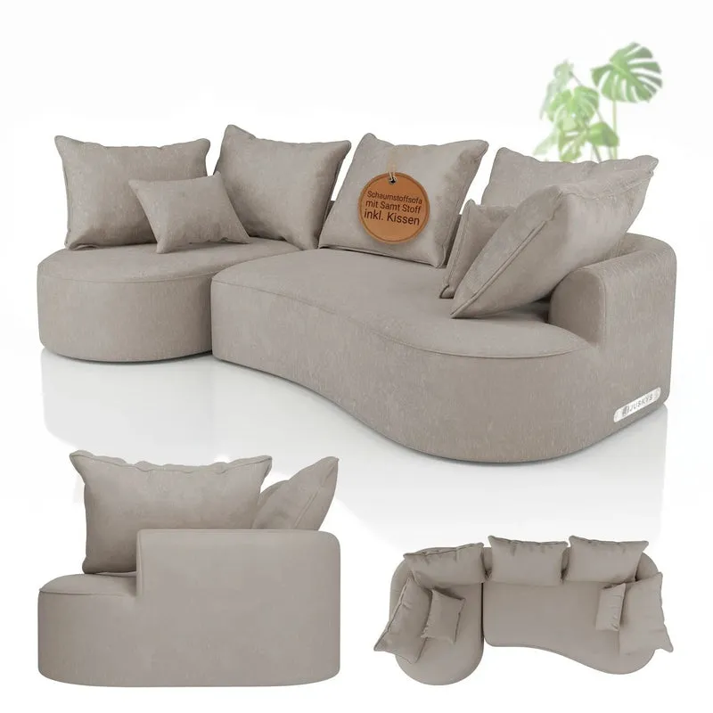Sofa Tirano mit Ottomane & Dekokissen