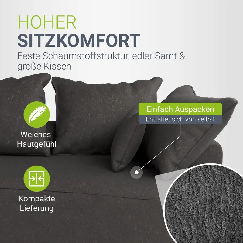 Sofa Tirano mit Ottomane & Dekokissen