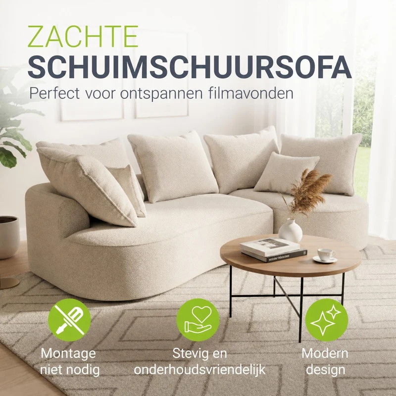 Sofa Tirano mit Ottomane & Dekokissen