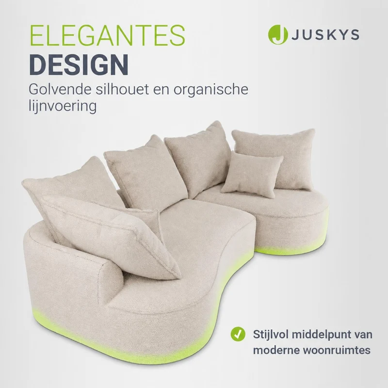 Sofa Tirano mit Ottomane & Dekokissen