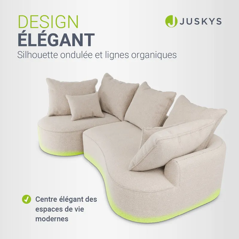 Sofa Tirano mit Ottomane & Dekokissen
