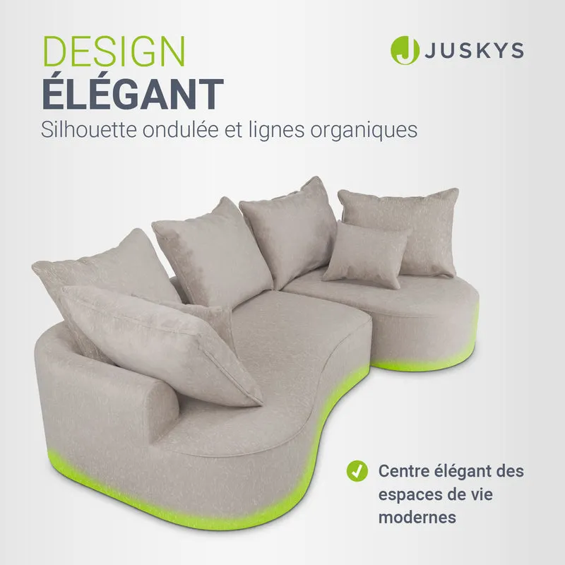 Sofa Tirano mit Ottomane & Dekokissen