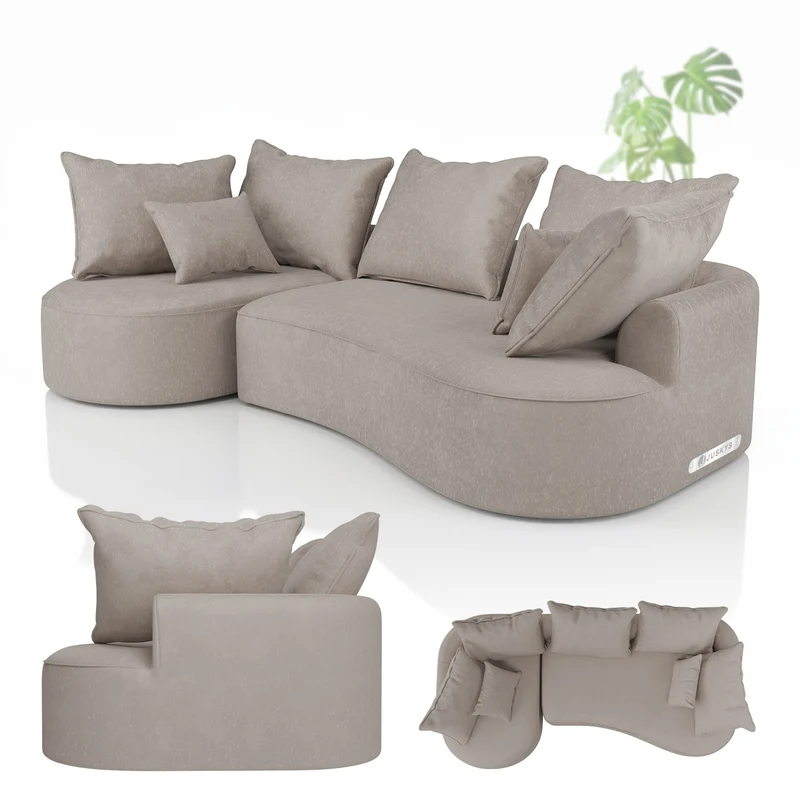 Sofa Tirano mit Ottomane & Dekokissen