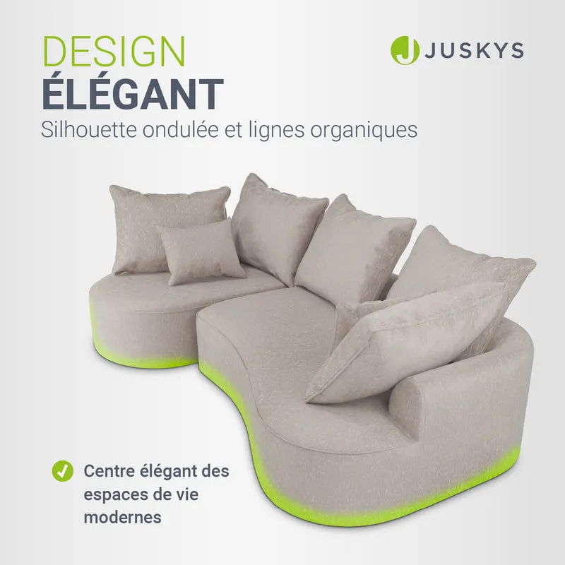Sofa Tirano mit Ottomane & Dekokissen