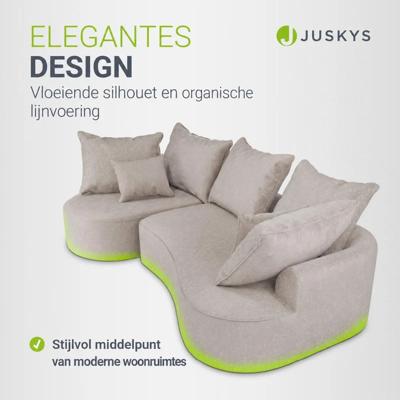 Sofa Tirano mit Ottomane & Dekokissen