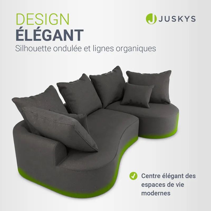 Sofa Tirano mit Ottomane & Dekokissen