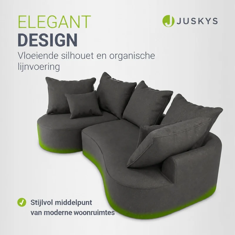 Sofa Tirano mit Ottomane & Dekokissen