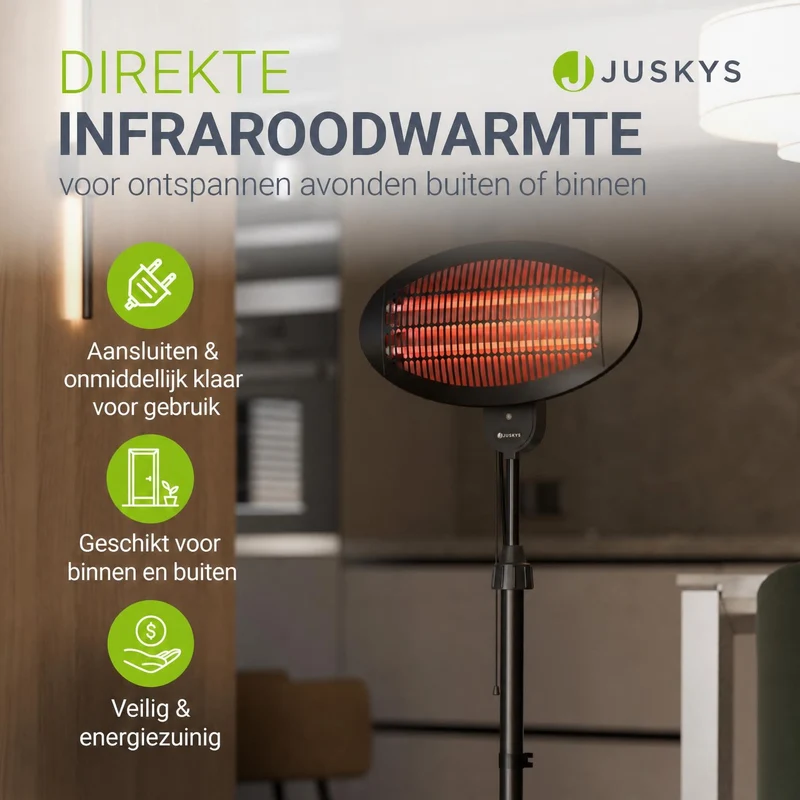 Infrarotstrahler 2000W Schwarz außen