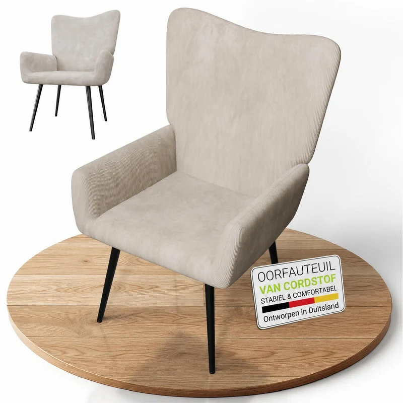 Ohrensessel mit optionalem Hocker Odense