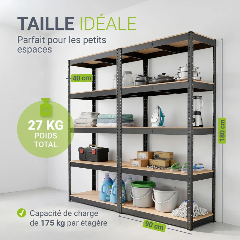 Lagerregal Basic 2er bis 8er Set 180 x 90 x 40 cm