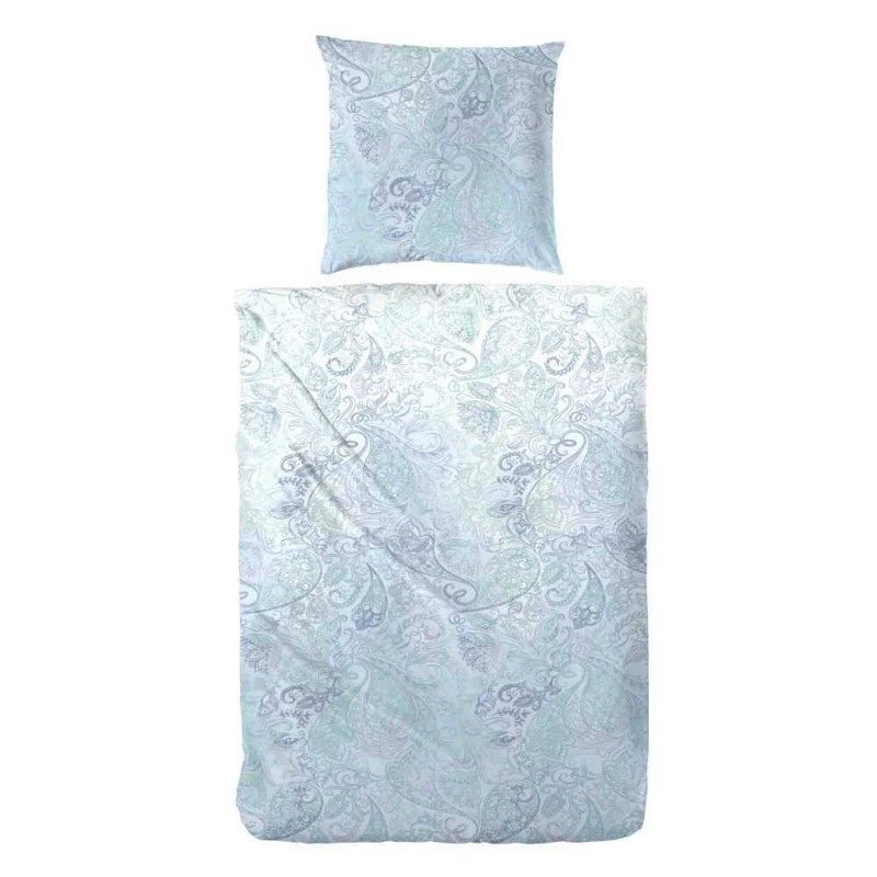 Hahn Edelflanell Bettwäsche Ornamente Blau