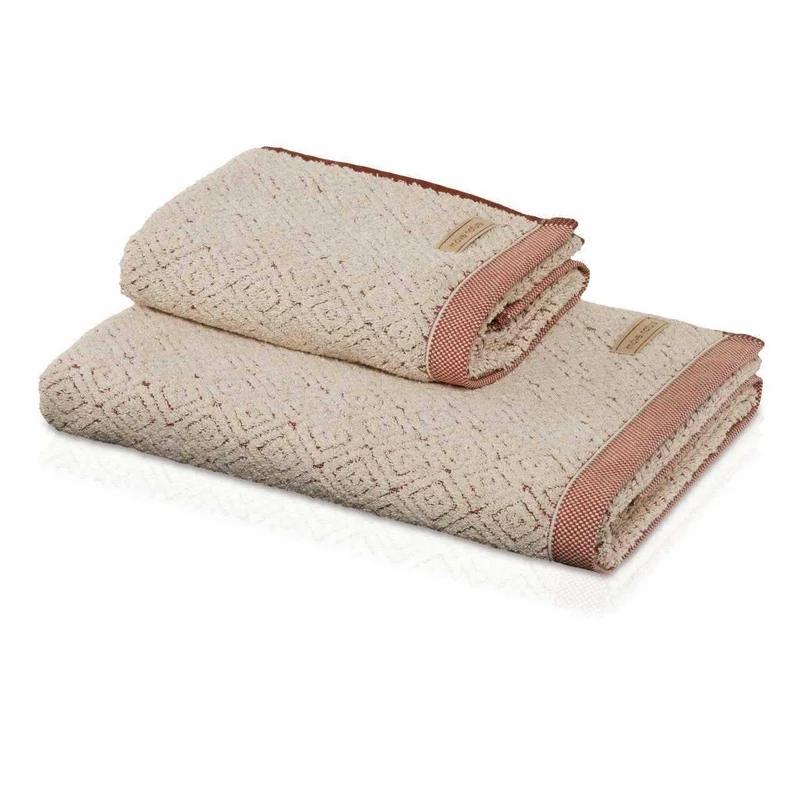 möve Handtuch Uni Spa Rhomben Hoch/Tief Struktur Sienna