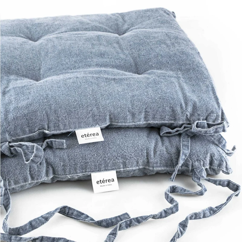 etérea Sitzkissen Stuhlkissen Hilda 40x40cm - Denim-Optik