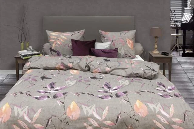 HnL Flanell Bettwäsche Blumen Braun Woud Wobi