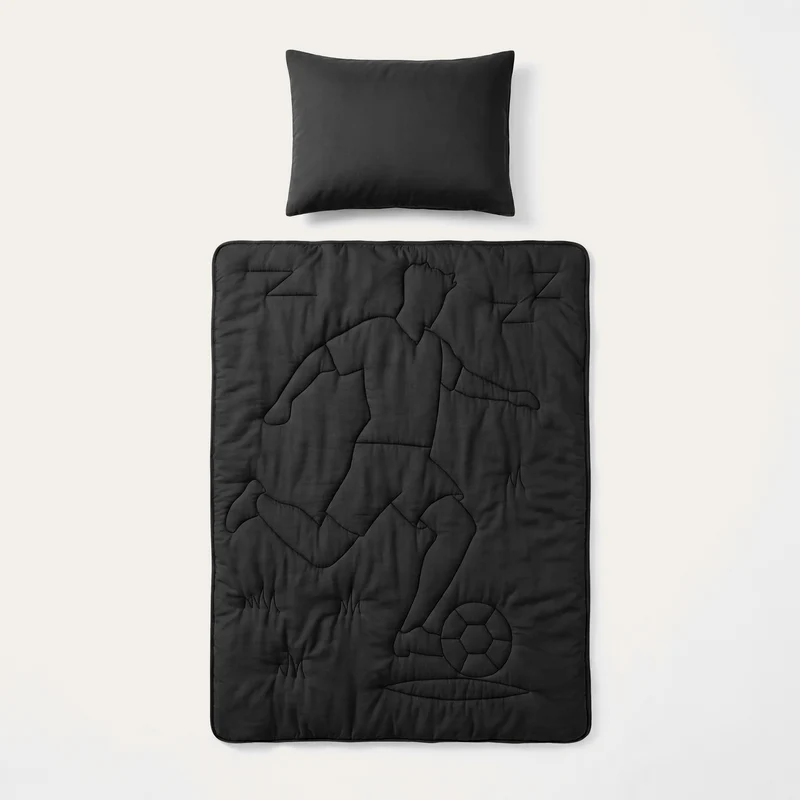 Wasbaar Kids All Season Dekbed | Voetbal Keeper | Black | Met Kussensloop