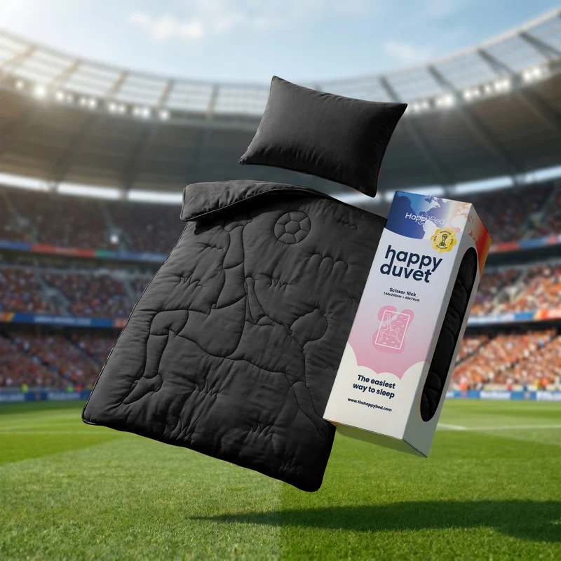 Wasbaar Kids All Season Dekbed | Voetbal Schaar | Black | Met Kussensloop
