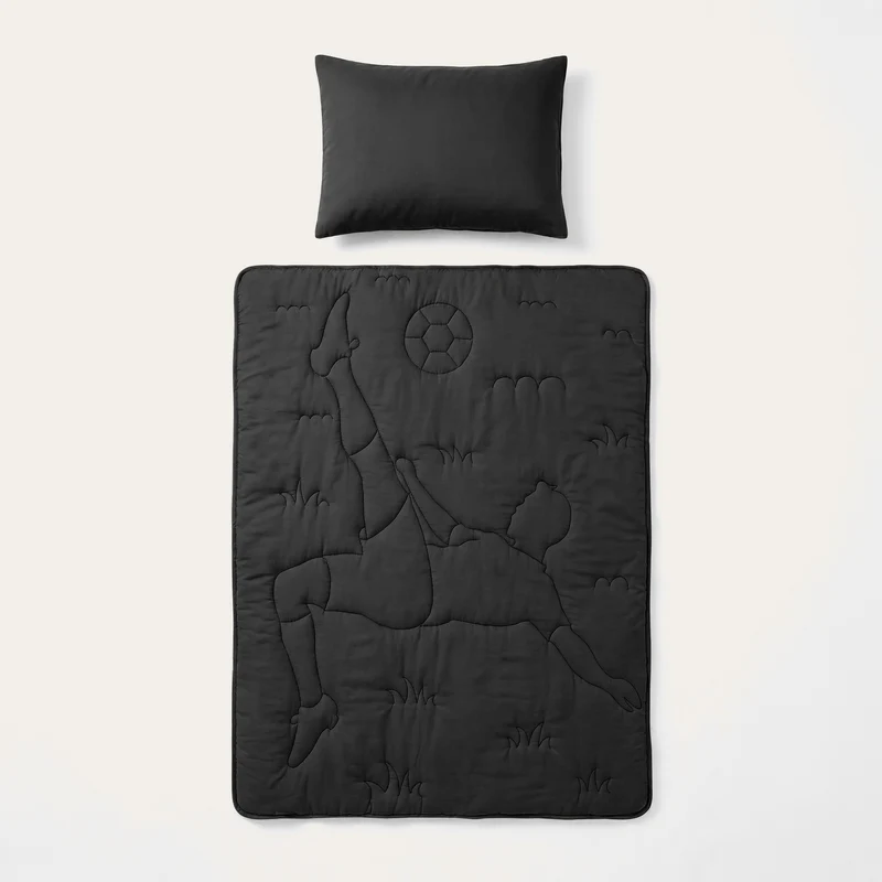 Wasbaar Kids All Season Dekbed | Voetbal Schaar | Black | Met Kussensloop