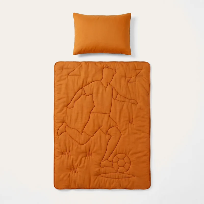 Wasbaar Kids All Season Dekbed | Voetbal Keeper | Oranje | Met Kussensloop