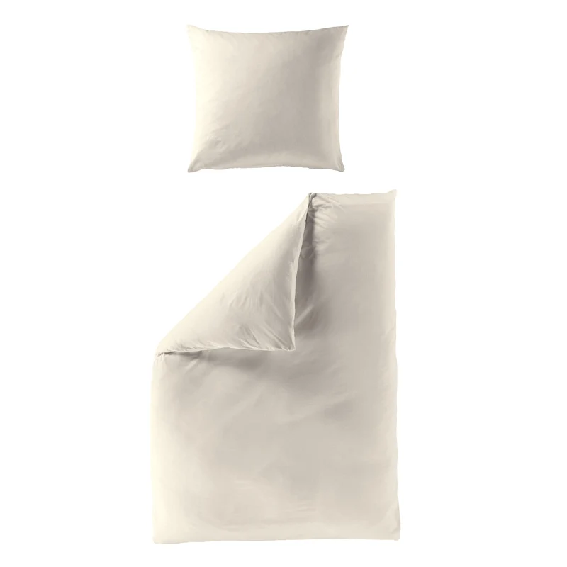 Bettwäsche Mako Satin Beige 135 x 200 cm, 155 x 220 cm