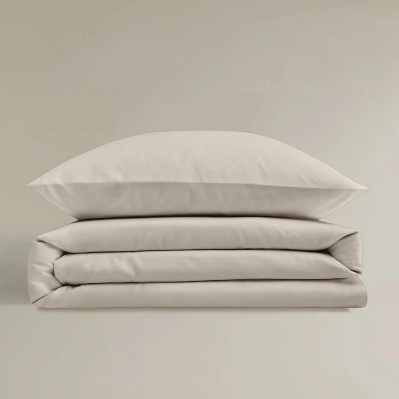 Bettwäsche Mako Satin Beige 135 x 200 cm, 155 x 220 cm