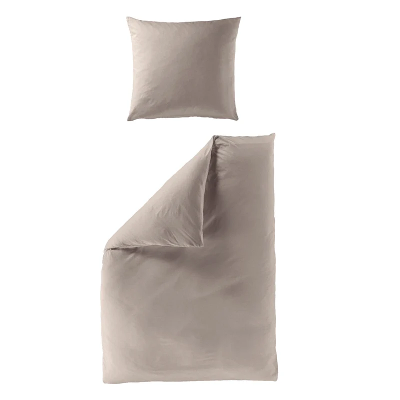Bettwäsche Mako Satin Taupe 135 x 200 cm, 155 x 220 cm