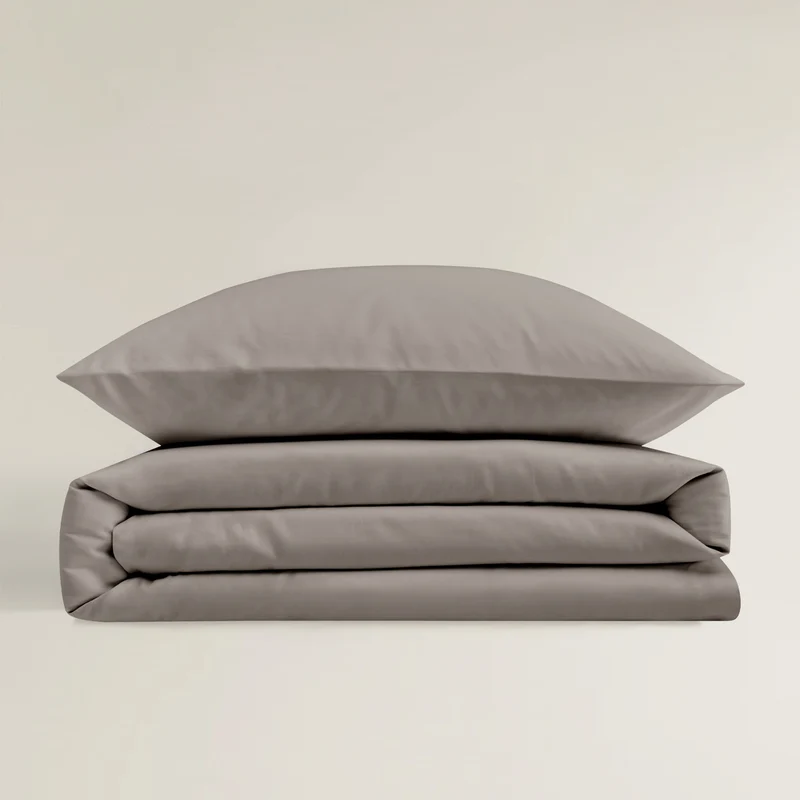 Bettwäsche Mako Satin Taupe 135 x 200 cm, 155 x 220 cm