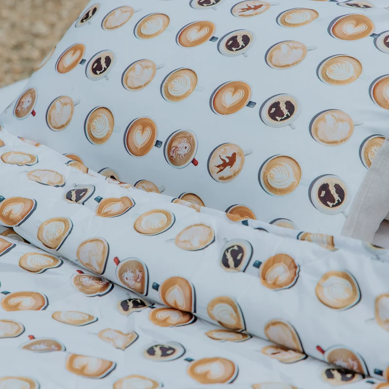 Kussenslopen | A Fish Named Fred & HappyBed | Coffee Dream | Set van 2
