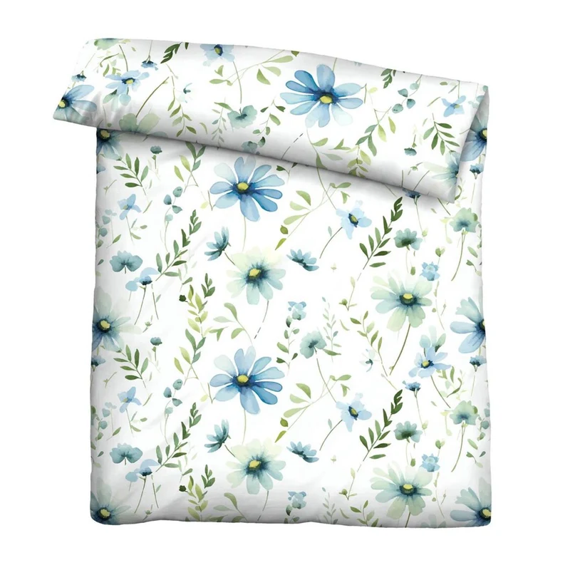 Bettwäsche Seersucker Mehrfarbig mit Blumenmuster 135 x 200 cm