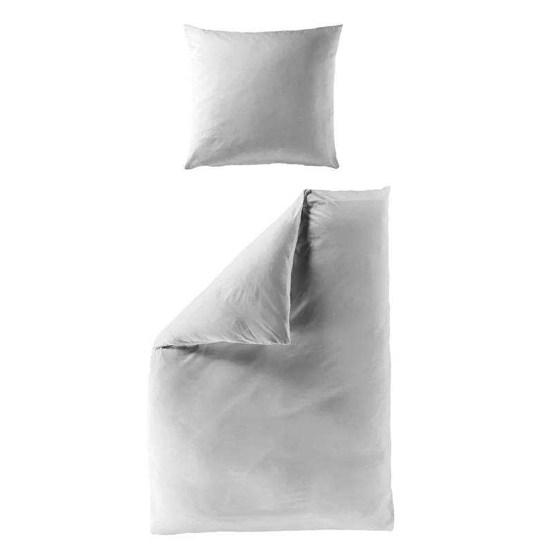 Bettwäsche Mako Satin Silber 135 x 200 cm, 155 x 220 cm