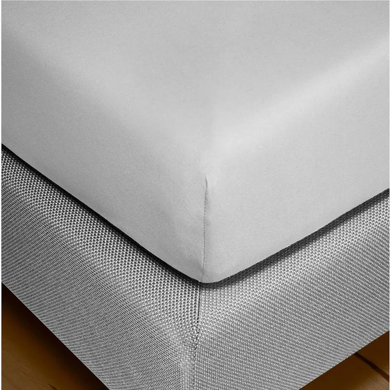 Bierbaum Mako Satin Bettwäsche mit Spannbettlaken Silber 135 x 200 cm