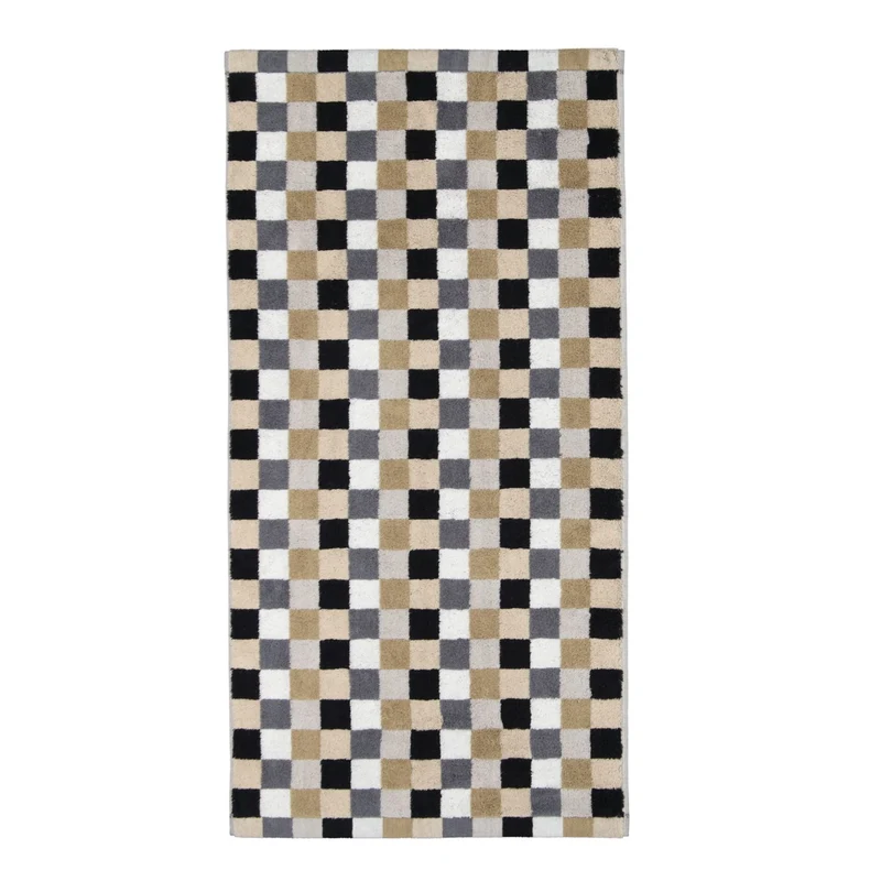 4er Handtuch-Set 50 x 100 cm Life Style Kariert Kiesel