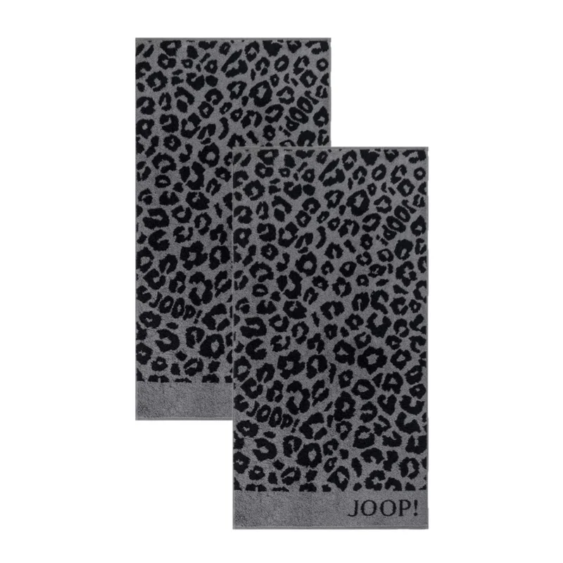 2er Handtuch-Set 50 x 100 cm Leo Allover Graphit