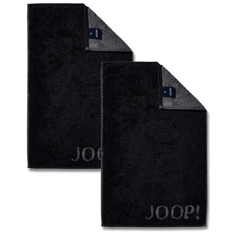 2er Gästetuch-Set 30 x 50 cm Classic Schwarz Anthrazit