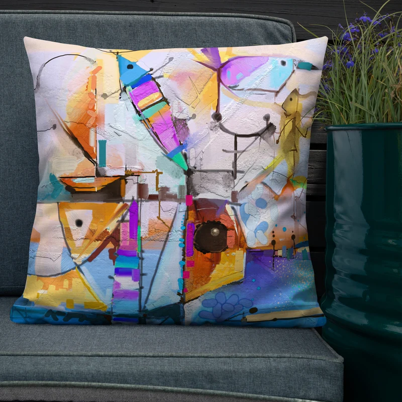Premium Sofa Kissen Bunte Fantasie