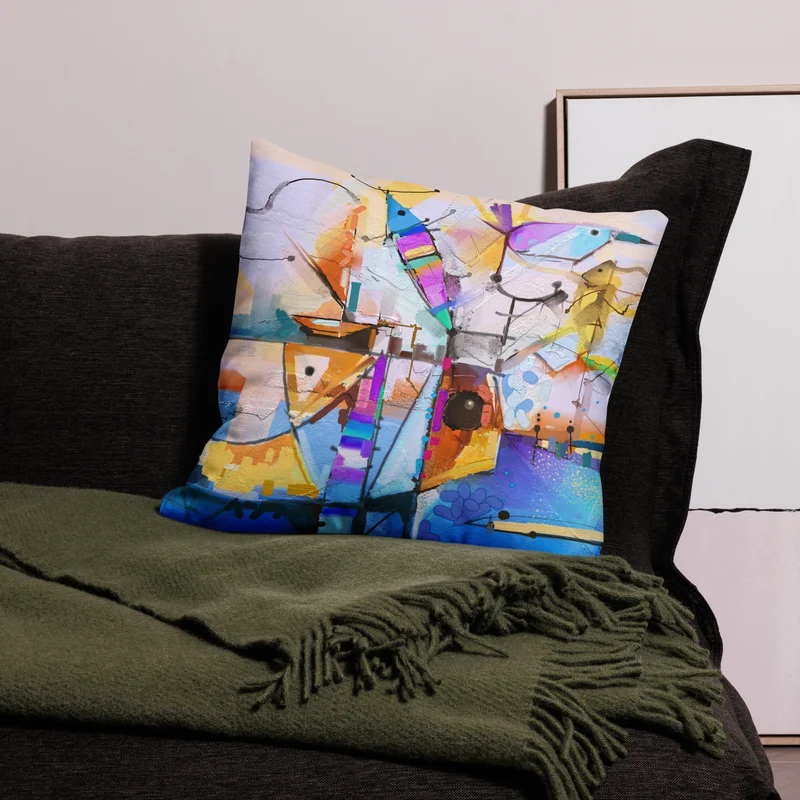 Premium Sofa Kissen Bunte Fantasie