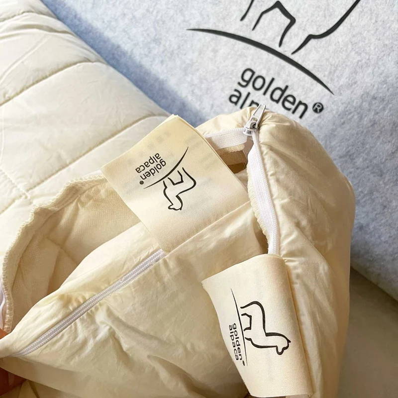 Alpaka Kissen golden everyday mit Füllung Alpakawolle